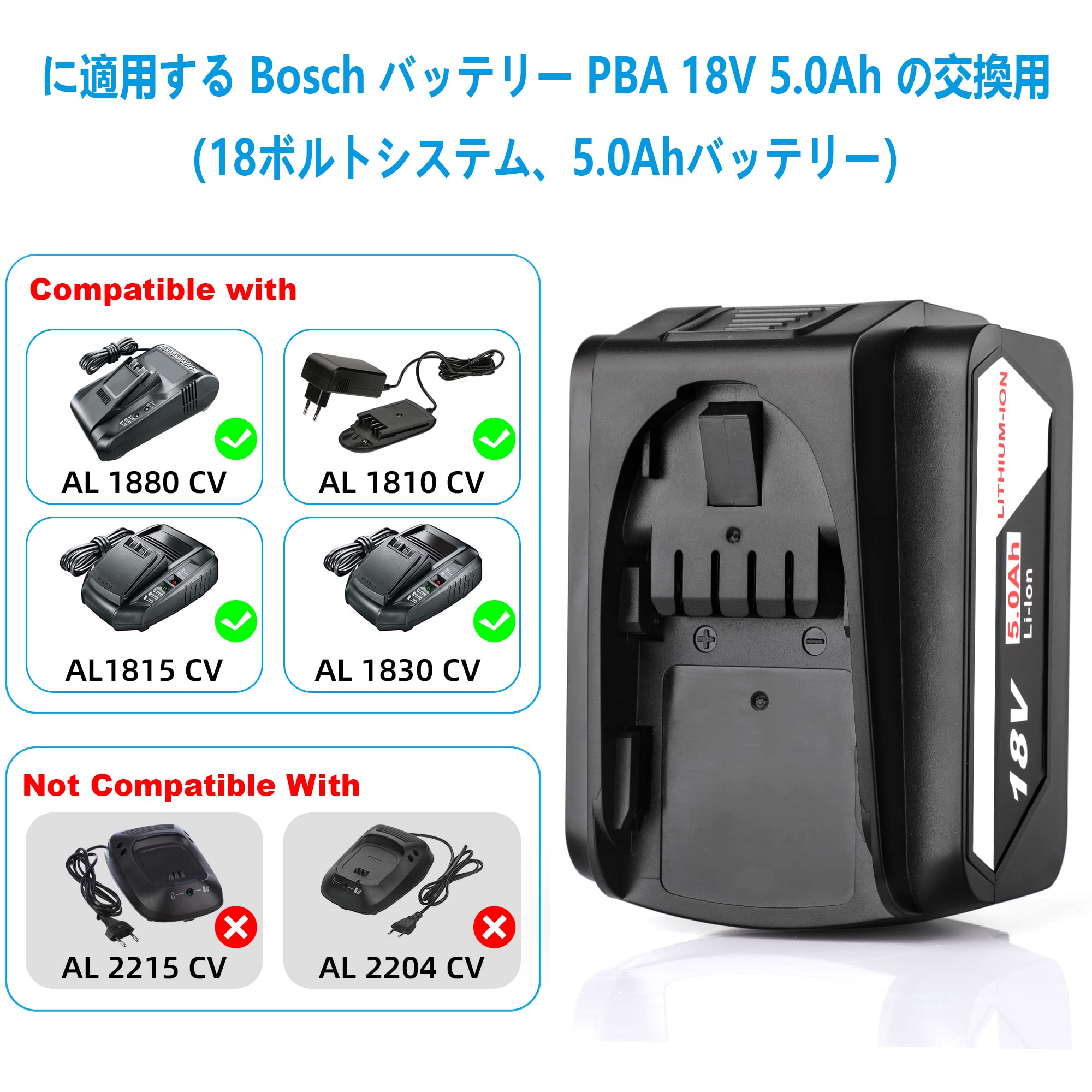 Amazon.co.jp: 5.0Ah リチウムイオン交換用バッテリー Bosch 18V Amazon.co.jp: 5.0Ah リチウムイオン交換用バッテリー Bosch 18V
